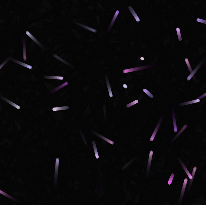 Scattered glowing particles forming randomized motion trails.